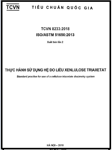 TCVN 8233-2018-ISO - Thực Hành Sử Dụng Hệ Đo Liều Xenlulose Triaxetat