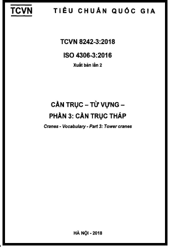 TCVN 8242-3-2018-ISO - Cần Trục - Từ Vựng - Phần 3 Cần Trục Tháp