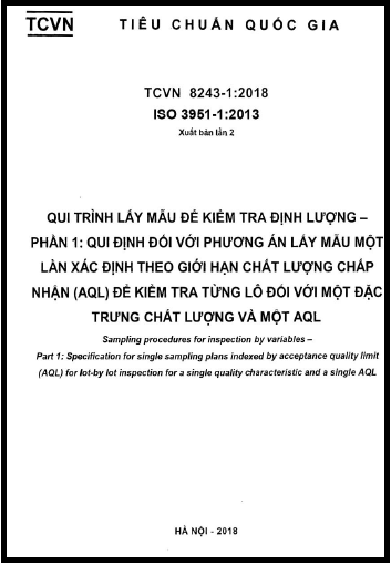 TCVN 8243-1-2018-ISO - Quy Trình Lấy Mẫu Để Kiểm Tra Định Lượng - Phần 1