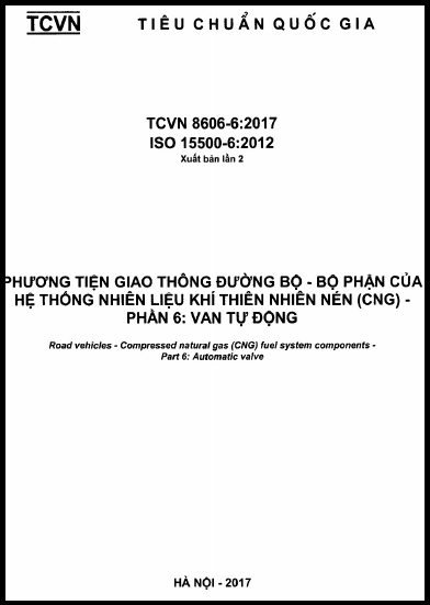 TCVN 8606-6-2017-ISO - Phương Tiện Giao Thông Đường Bộ - Bộ Phận Của Hệ Thống Nhiên Liệu Khí