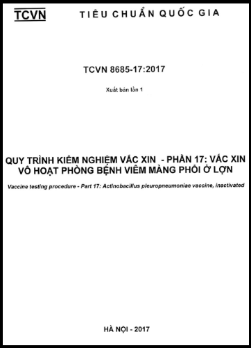TCVN 8685-17-2017 - Quy Trình Kiểm Nghiệm Vắc Xin - Phần 17 Vắc Xin Vô Hoạt Phòng Bệnh Viêm Màng