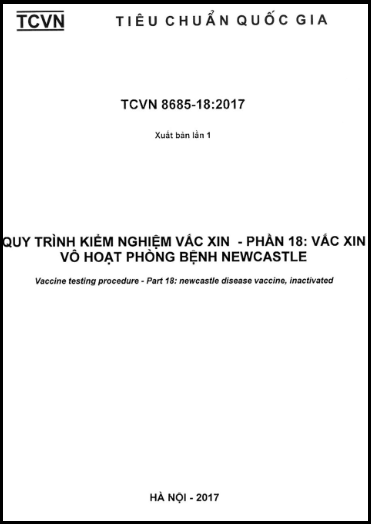 TCVN 8685-18-2017 - Quy Trình Kiểm Nghiệm Vắc Xin - Phần 18 Vắc Xin Vô Hoạt Phòng Bệnh Newcastle