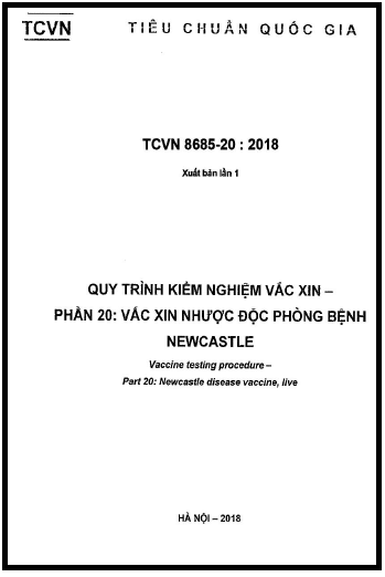 TCVN 8685-20-2018 - Quy Trình Kiểm Nghiệm Vắc Xin - Phần 20 Vắc Xin Nhược Độc Phòng Bệnh Newcastle