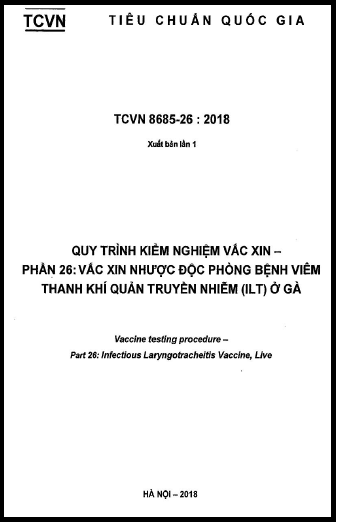 TCVN 8685-26-2018 - Quy Trình Kiểm Nghiệm Vắc Xin - Phần 26 Vắc Xin Nhược Độc Phòng Bệnh