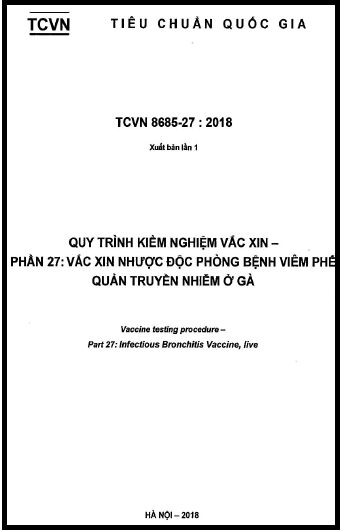 TCVN 8685-27-2018 - Quy Trình Kiểm Nghiệm Vắc Xin - Phần 27 Vắc Xin Nhược Độc Phòng Bệnh