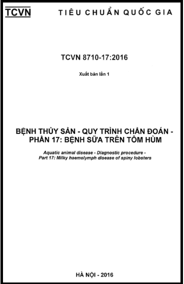 TCVN 8710-17-2016 - Bệnh Thủy Sản - Quy Trình Chẩn Đoán - Phần 17 Bệnh Sữa Trên Tôm Hùm