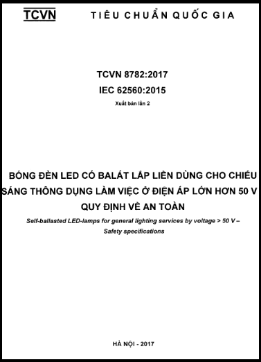 TCVN 8782-2017 - Bóng Đèn LED Có Balát Lắp Liền Dùng Cho Chiếu Sáng Thông Dụng