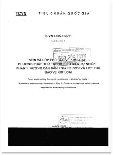 TCVN 8785-1-2011 - Sơn Và Lớp Phủ Bảo Vệ Kim Loại - Phương Pháp Thử Trong Điều Kiện Tự Nhiên