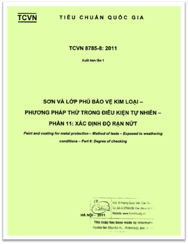 TCVN 8785-8-2011-Sơn Và Lớp Phủ Bảo Vệ Kim Loại-Phương Pháp Thử Trong Điều Kiện Tự Nhiên- Phần 8