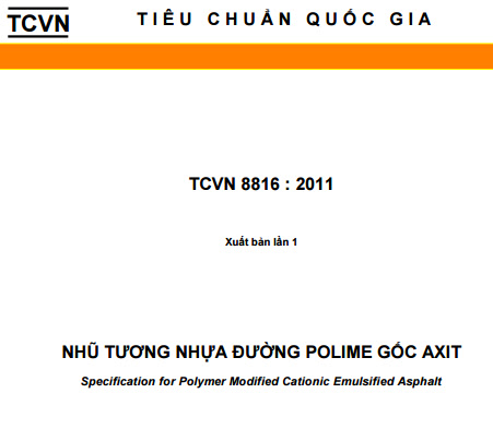 TCVN 8816-2011 - Nhũ Tương Nhựa Đường Polime Gốc Axit