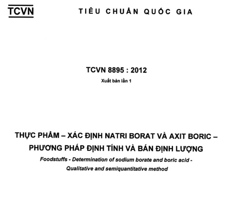 TCVN 8895-2012 - Thực Phẩm - Xác Định Natri Borat Và Axit Boric - Phương Pháp Định Tính