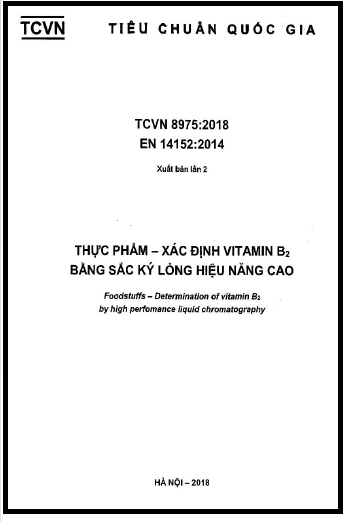 TCVN 8975-2018 - Thực Phẩm - Xác Định Vitamin B2 Bằng Sắc Ký Lỏng Hiệu Năng Cao