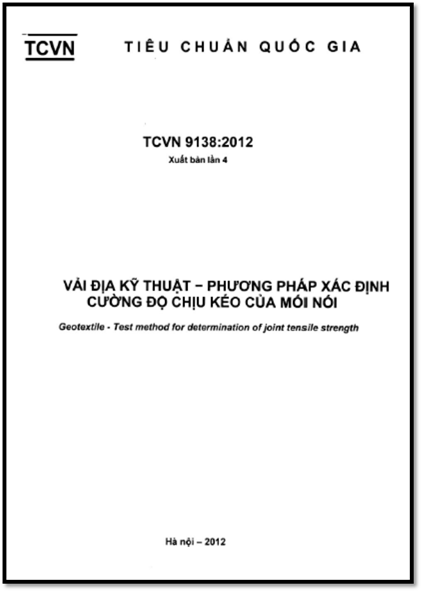 TCVN 9138-2012 - Vải Địa Kỹ Thuật - Phương Pháp Xác Định Cường Độ Chịu Kéo Của Mối Nối