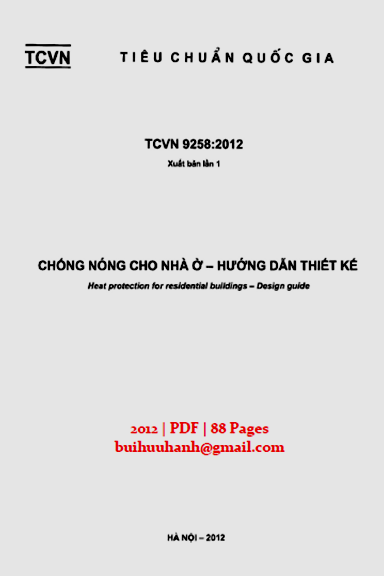 TCVN 9258-2012 - Chống Nóng Cho Nhà Ở - Hướng Dẫn Thiết Kế