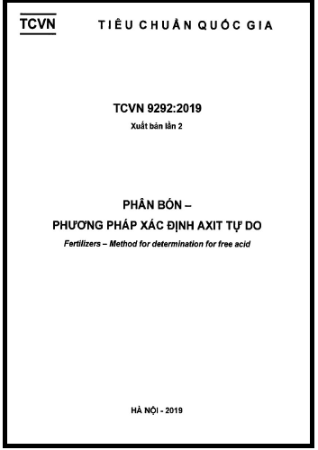 TCVN 9292-2019 - Phân Bón - Phương Pháp Xác Định Axit Tự Do