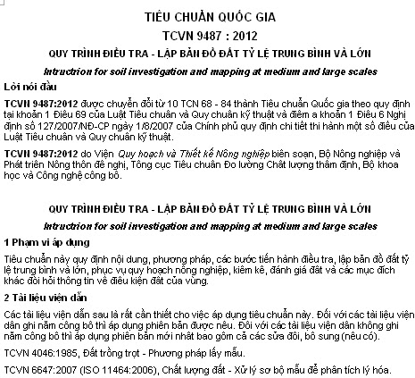 TCVN 9487-2012 - Quy Trình Điều Tra - Lập Bản Đồ Đất Tỷ Lệ Trung Bình Và Lớn