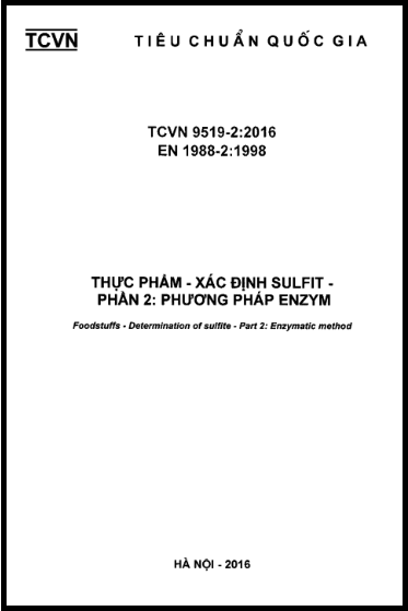 TCVN 9519-2-2016 - Thực Phẩm - Xác Định Sulfit - Phần 2 Phương Pháp Enzym