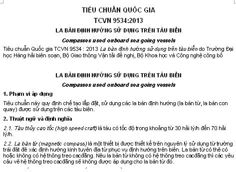 TCVN 9534-2013 - La Bàn Định Hướng Sử Dụng Trên Tàu Biển