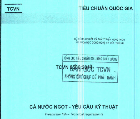 TCVN 9586-2014 - Cá Nước Ngọt - Yêu Cầu Kỹ Thuật