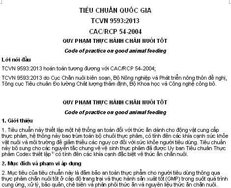 TCVN 9593-2013 - Quy Phạm Thực Hành Chăn Nuôi Tốt