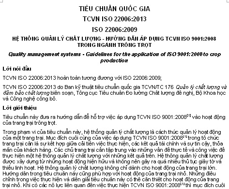 TCVN ISO 22006-2013 - Hệ Thống Quản Lý Chất Lượng - Hướng Dẫn Áp Dụng TCVN ISO 9001-2008 Trong Ngành