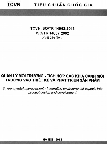 TCVN ISO-TR 14062-2013 - Quản Lý Môi Trường - Tích Hợp Các Khía Cạnh Môi Trường