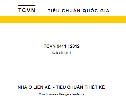 TCXDVN 9411-2012 - Nhà Ở Liên Kế - Tiêu Chuẩn Thiết Kế