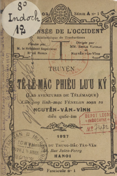 Tê Lê Mặc Phiêu Lưu Ký Quyển 1 (NXB Trung Bắc Tân Văn 1927) - Nguyễn Văn Vĩnh, 78 Trang