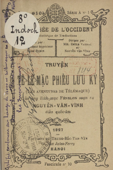 Tê Lê Mặc Phiêu Lưu Ký Quyển 10 (NXB Trung Bắc Tân Văn 1927) - Nguyễn Văn Vĩnh, 66 Trang