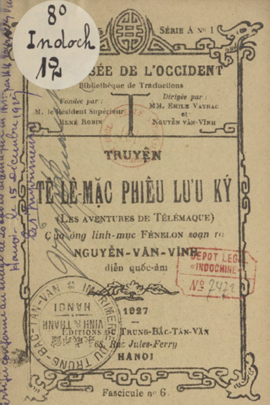 Tê Lê Mặc Phiêu Lưu Ký Quyển 6 (NXB Trung Bắc Tân Văn 1927) - Nguyễn Văn Vĩnh, 78 Trang