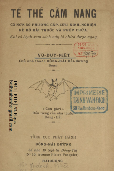 Tế Thế Cẩm Nang (NXB Đông Hải Đường 1941) - Vũ Duy Niết, 52 Trang