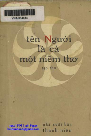 Tên Người Là Cả Một Niềm Thơ (NXB Thanh Niên 1974) - Tố Hữu, 148 Trang