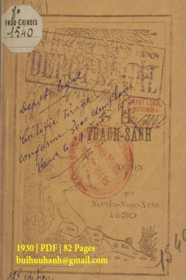 Thạch Sanh Truyện (NXB Thực Nghiệp 1930) - Nguyễn Ngọc Xuân, 82 Trang
