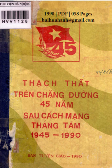 Thạch Thất Trên Chặng Đường 45 Năm Sau Cách Mạng Tháng Tám (NXB Hà Nội 1990) - Nhiều Tác Giả