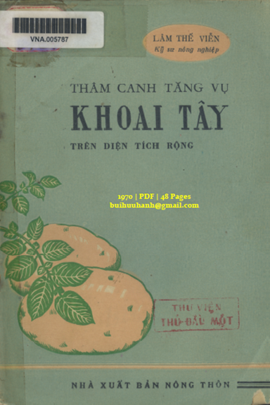 Thâm Canh Tăng Vụ Khoai Tây Trên Diện Tích Rộng (NXB Nông Thôn 1970) - Lâm Thế Viễn, 48 Trang