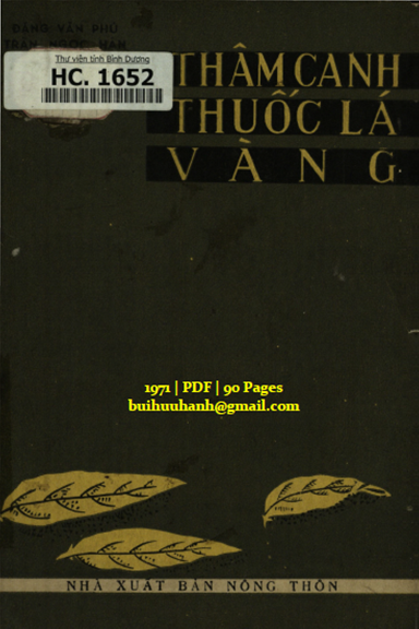 Thâm Canh Thuốc Lá Vàng (NXB Nông Thôn 1971) - Đặng Văn Phú, 90 Trang