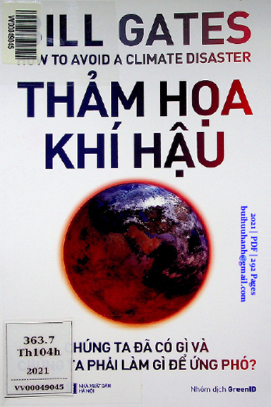 Thảm Họa Khí Hậu (NXB Hà Nội 2021) - Bill Gates, 292 Trang