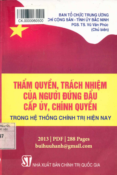 Thẩm Quyền, Trách Nhiệm Của Người Đứng Đầu Cấp Ủy, Chính Quyền Trong Hệ Thống Chính Trị Hiện Nay