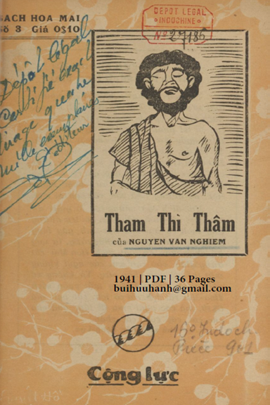 Tham Thì Thâm (NXB Cộng Lực 1941) - Nguyễn Văn Nghiêm, 36 Trang