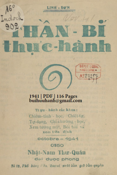 Thần Bí Thực Hành (NXB Nhật Nam 1941) - Linh Sơn, 116 Trang