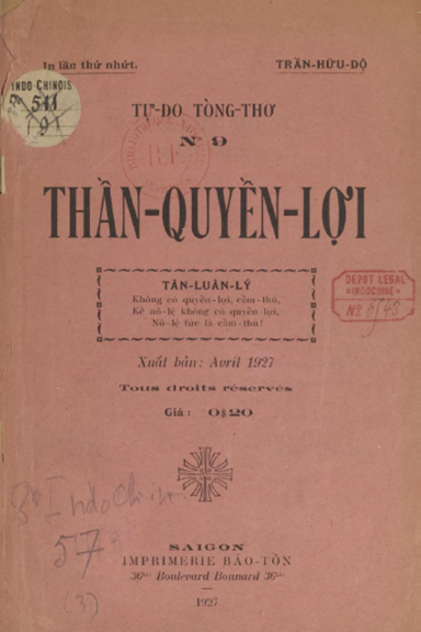 Thần Quyền Lợi (NXB Bảo Tồn 1927) - Trần Hữu Độ, 23 Trang