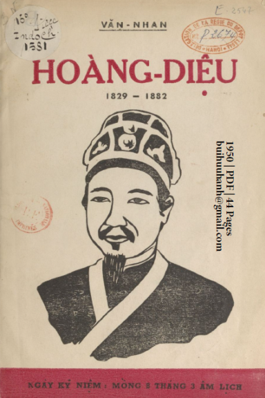 Thân Thế Và Sự Nghiệp Cụ Hoàng Diệu (NXB Hà Nội 1950) - Văn Nhân, 44 Trang