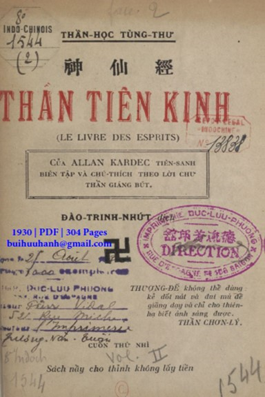 Thần Tiên Kinh Quyển 2 (NXB Đức Lưu Phương 1930) - Allan Kardec, 304 Trang