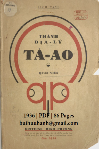 Thánh Địa Lý Tả Ao (NXB Minh Phương 1936) - Trần Trung Viên, 86 Trang