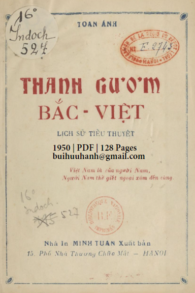 Thanh Gươm Bắc Việt (NXB Minh Tuấn 1950) - Toan Ánh, 128 Trang