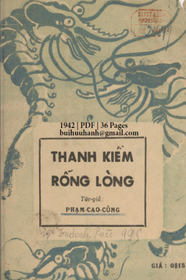 Thanh Kiếm Rỗng Lòng (NXB Đời Mới 1942) - Phạm Cao Củng, 36 Trang