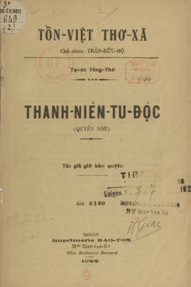 Thanh Niên Tu Độc Quyển 2 (NXB Bảo Tồn 1928) - Trần Hữu Độ, 60 Trang