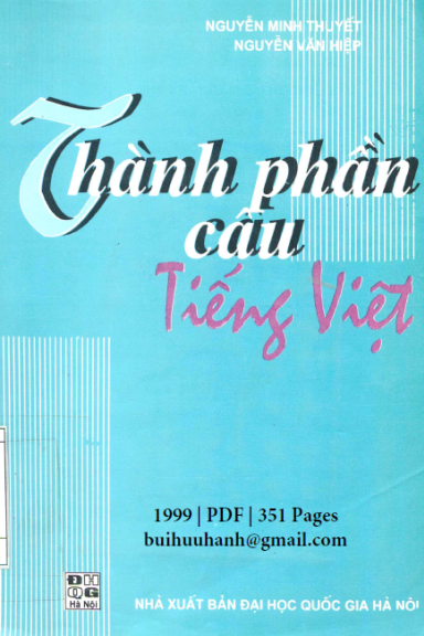 Thành Phần Của Câu Tiếng Việt (NXB Đại Học Quốc Gia 1999) - Nguyễn Minh Thuyết, 351 Trang