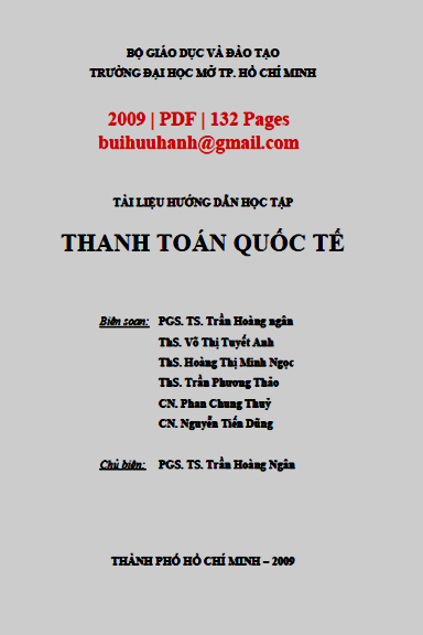 Thanh Toán Quốc Tế (NXB Đại Học Mở 2009) - Trần Hoàng Ngân, 132 Trang