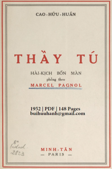 Thầy Tú (NXB Minh Tân 1952) - Cao Hữu Huấn, 148 Trang